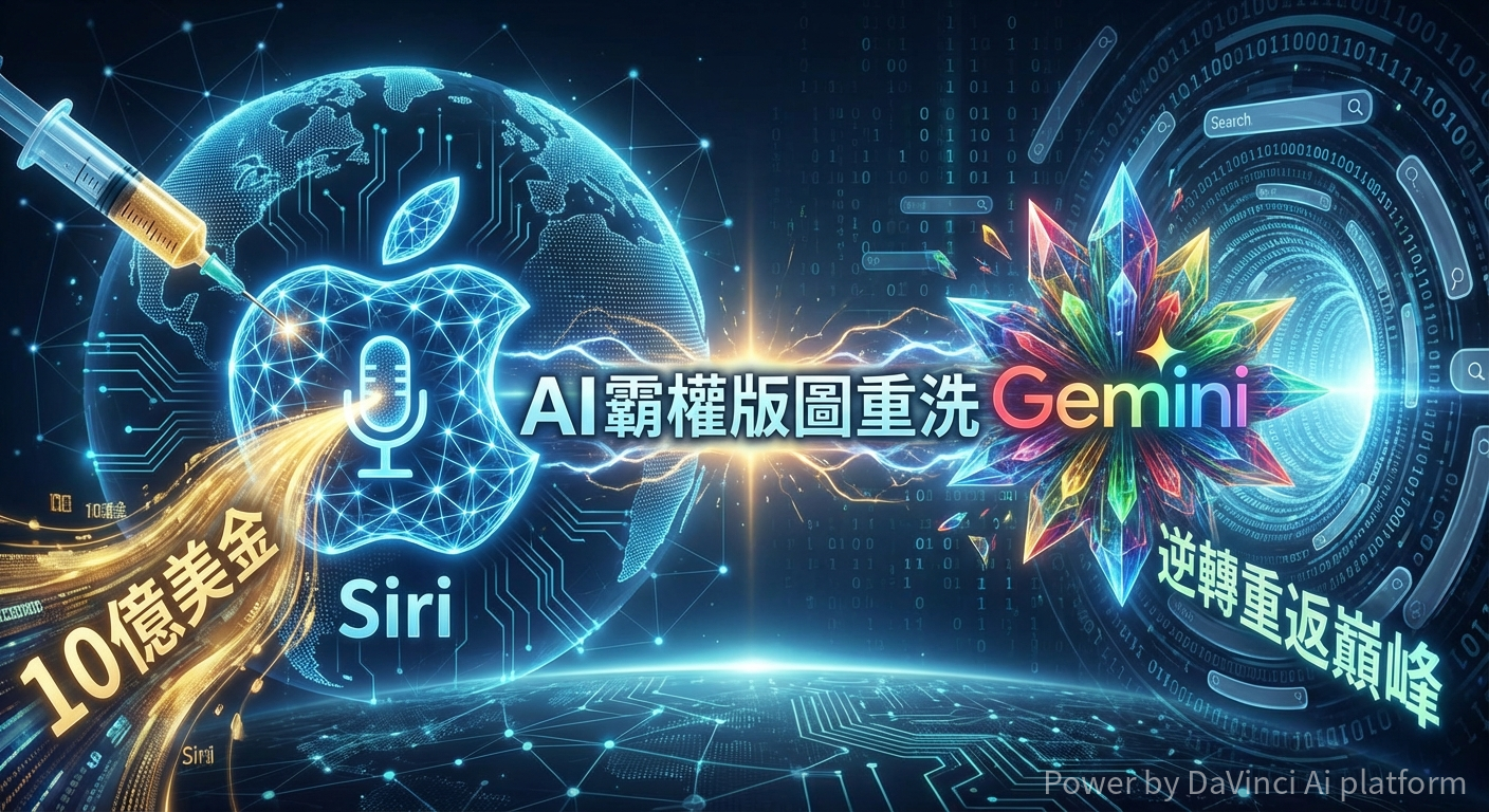 AI 霸權版圖重洗：蘋果豪擲十億美金為 Siri 換腦，Google 靠 Gemini 逆轉重返巔峰